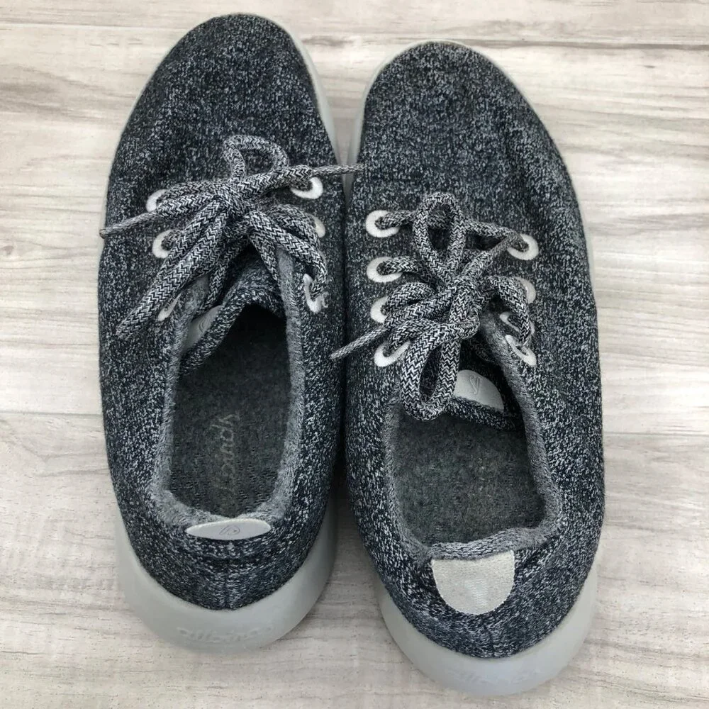 Allbirds Sneakers Womens 7 Gray Merino Wool Runners Lace Up Shoes